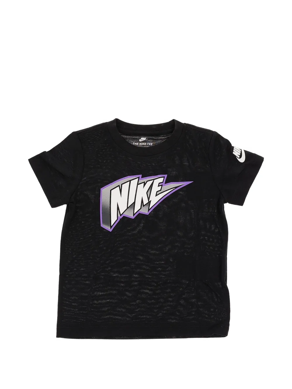 Nike Kids logo-print T-shirt Zwart