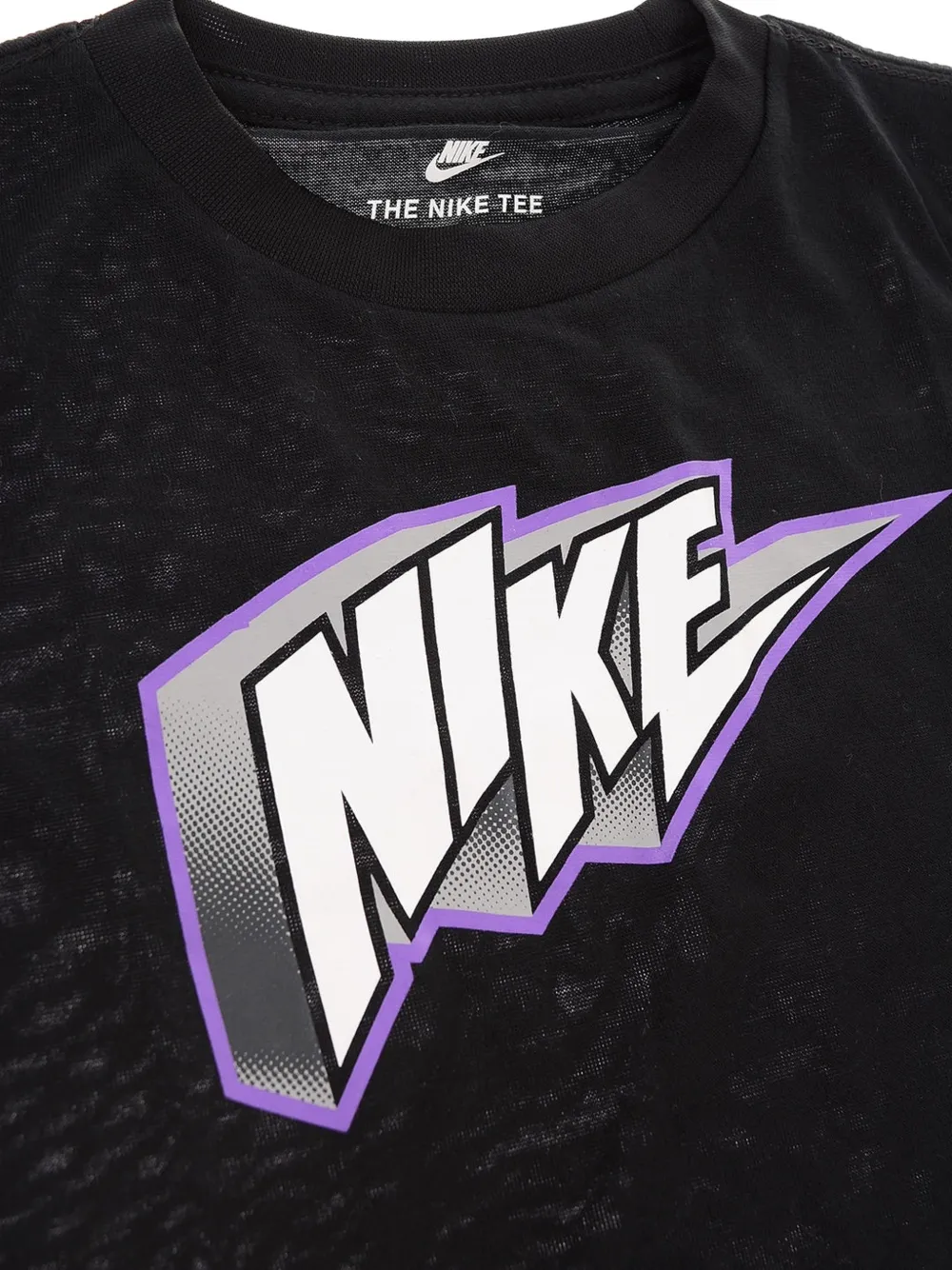 Nike Kids logo-print T-shirt Zwart