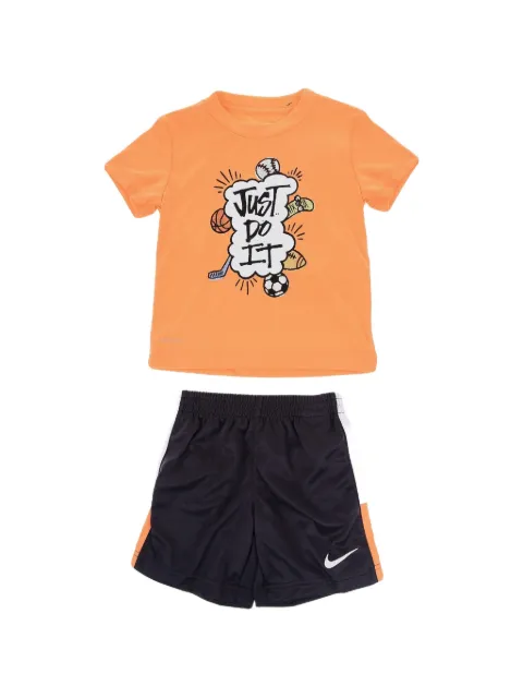 Nike Kids logo-print shorts set