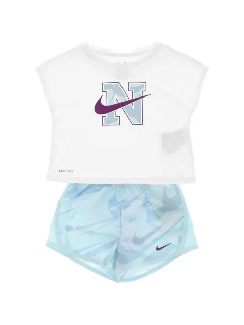 Nike Kids Dri-Fit logo-print shorts set