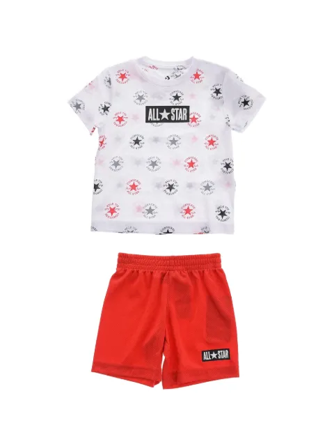 Converse Kids conjunto de camiseta y bermudas All Star con estampado de logo