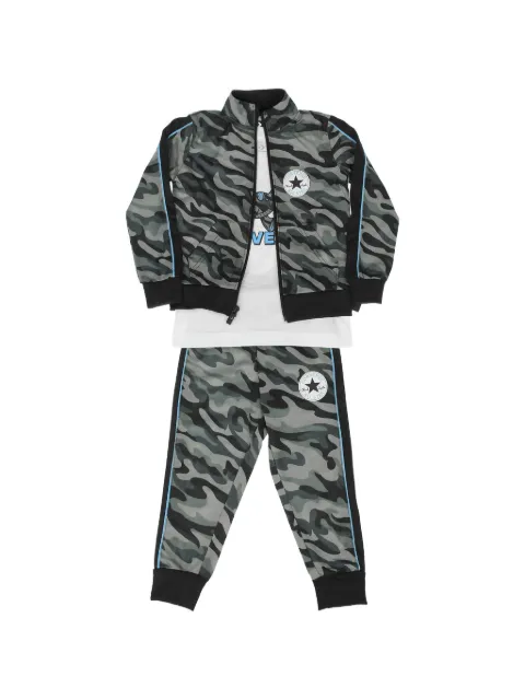 Converse Kids camouflage-print logo-patch tracksuit set