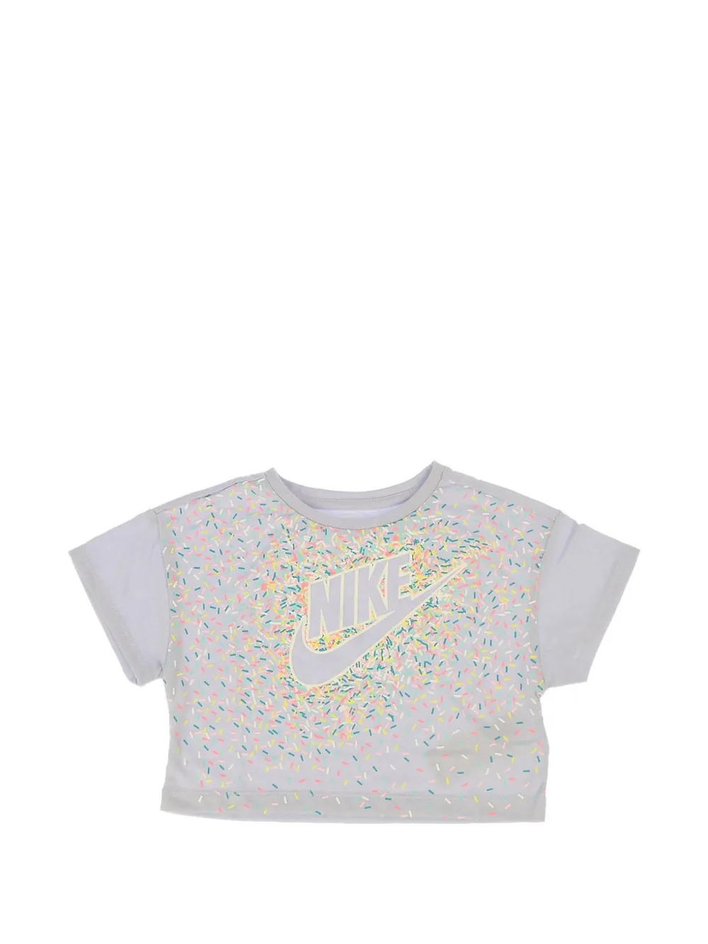 Nike Kids logo-print cropped T-shirt Grijs