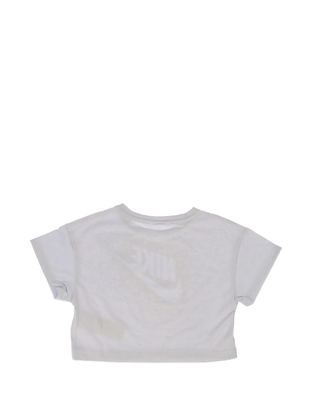 Nike Kids logo-print cropped T-shirt Grijs