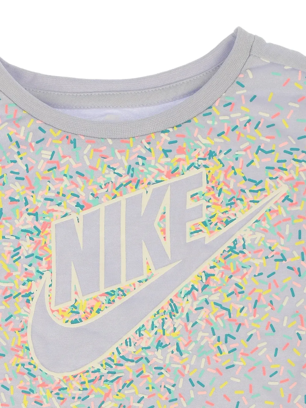 Nike Kids logo-print cropped T-shirt Grijs