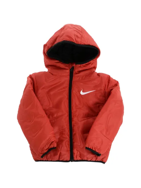 Nike Kids logo-embroidered hooded puffer jacket
