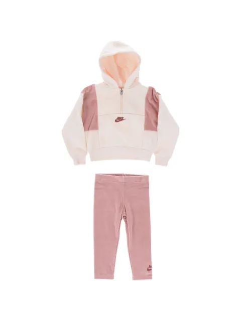 Nike Kids Swoosh velour-detail hoodie and leggings set