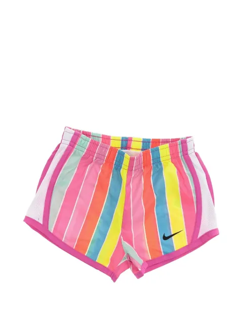 Nike Kids Rainbow logo-print striped shorts