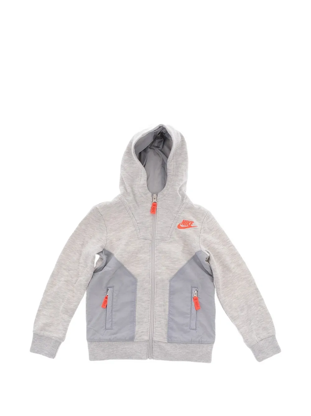 Nike Kids zip-up panelled hoodie Grijs