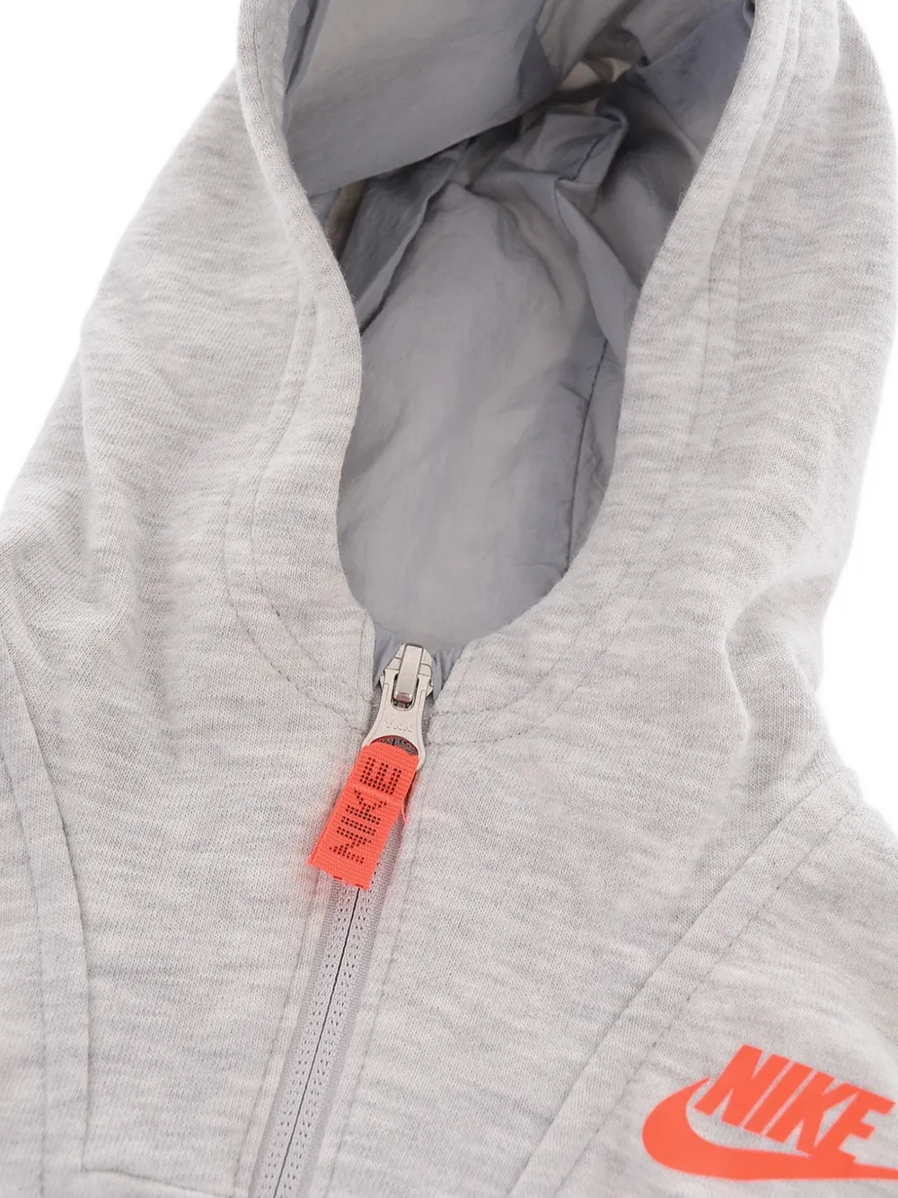 Nike Kids zip-up panelled hoodie Grijs