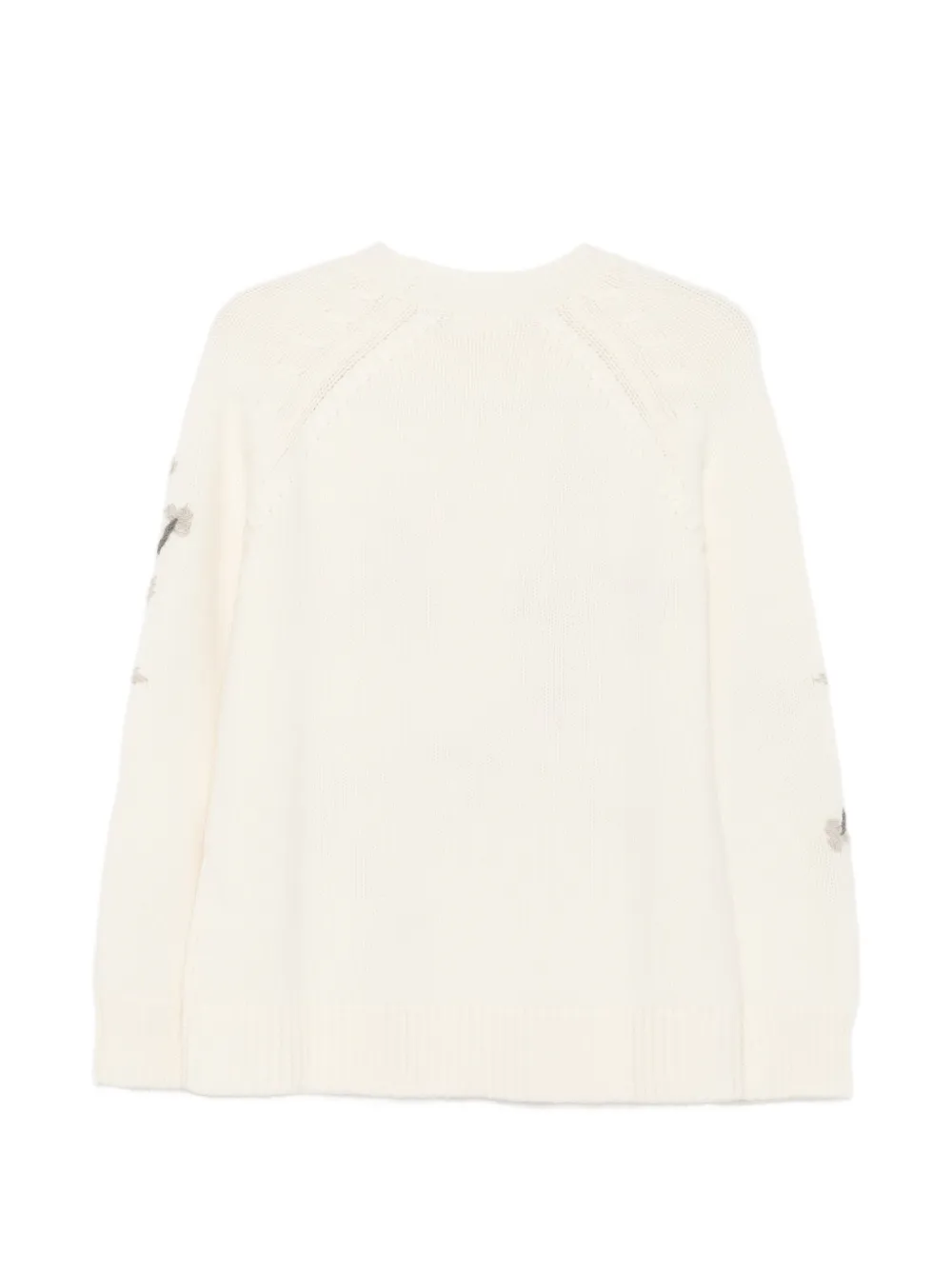 P.A.R.O.S.H. Sweater met geborduurde bloemen en raglanmouwen Beige