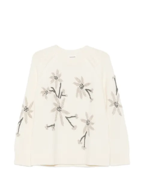 P.A.R.O.S.H. floral-embroidered raglan-sleeve sweater