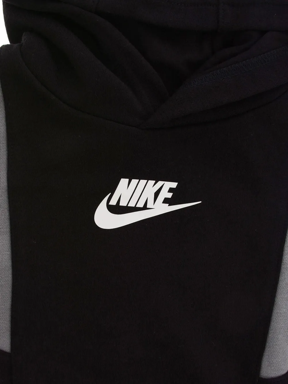 Nike Kids logo-print panelled hoodie Zwart