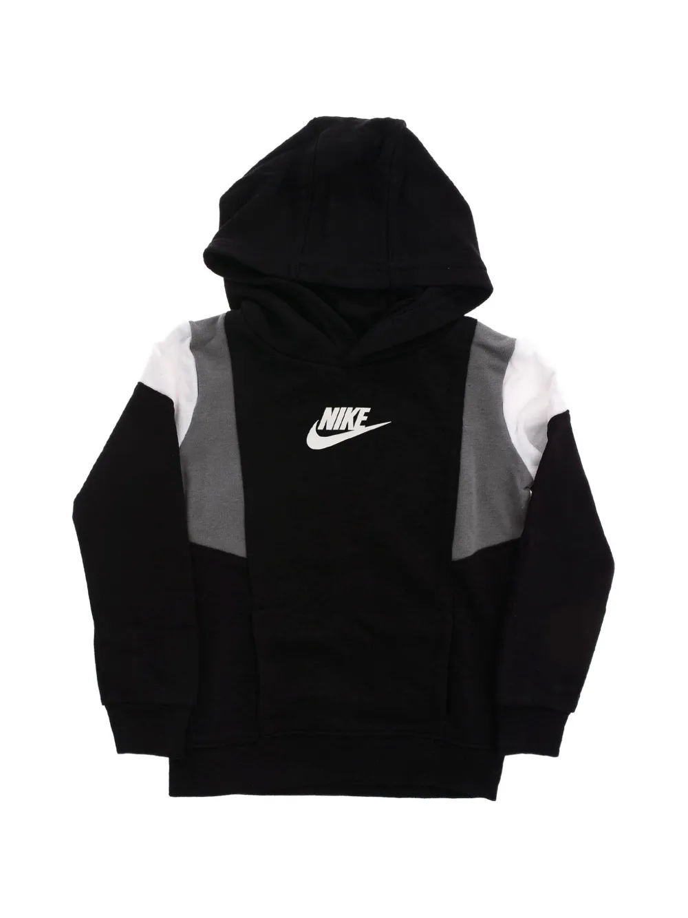 Nike Kids logo-print panelled hoodie Zwart