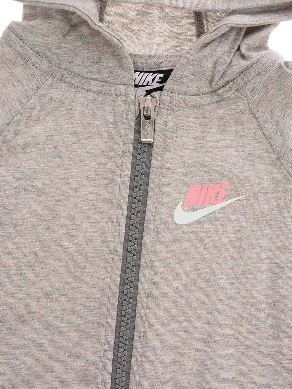 Nike Kids logo-motif zip-up hoodie Grijs