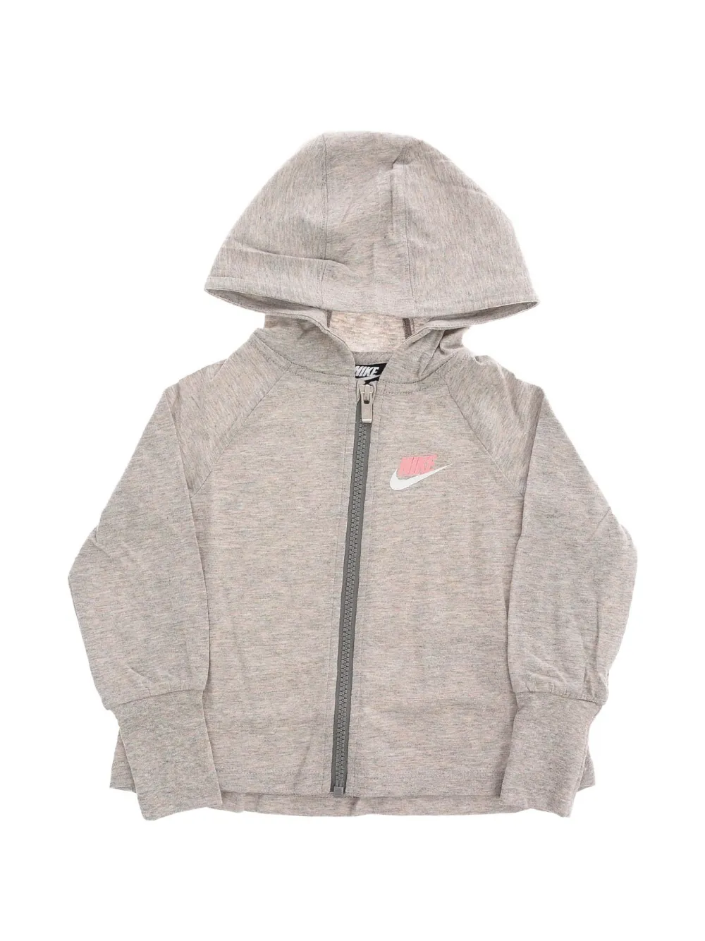 Nike Kids logo-motif zip-up hoodie Grijs