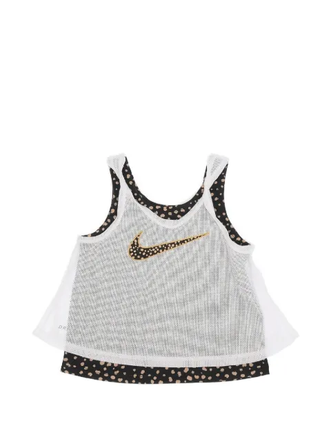 Nike Kids polka-dot mesh-overlay tank top