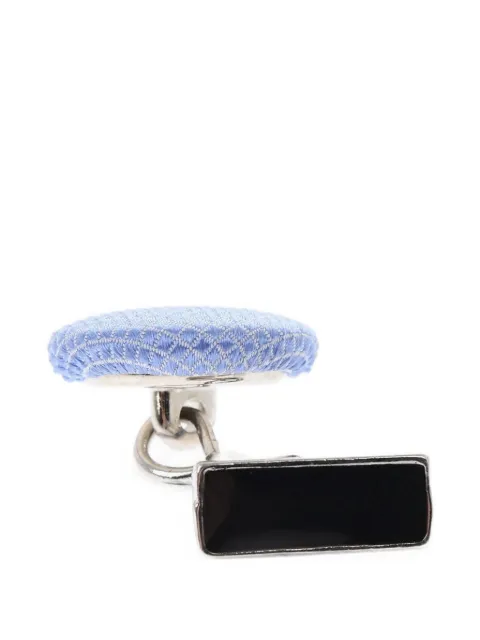 Corneliani silk-lined metal cufflinks