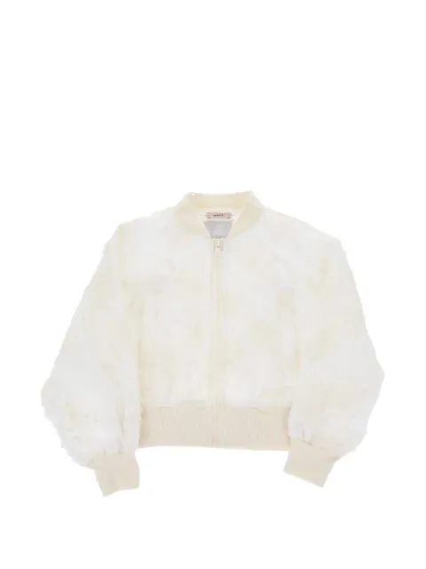 Nº21 Kids floral-mesh bomber jacket