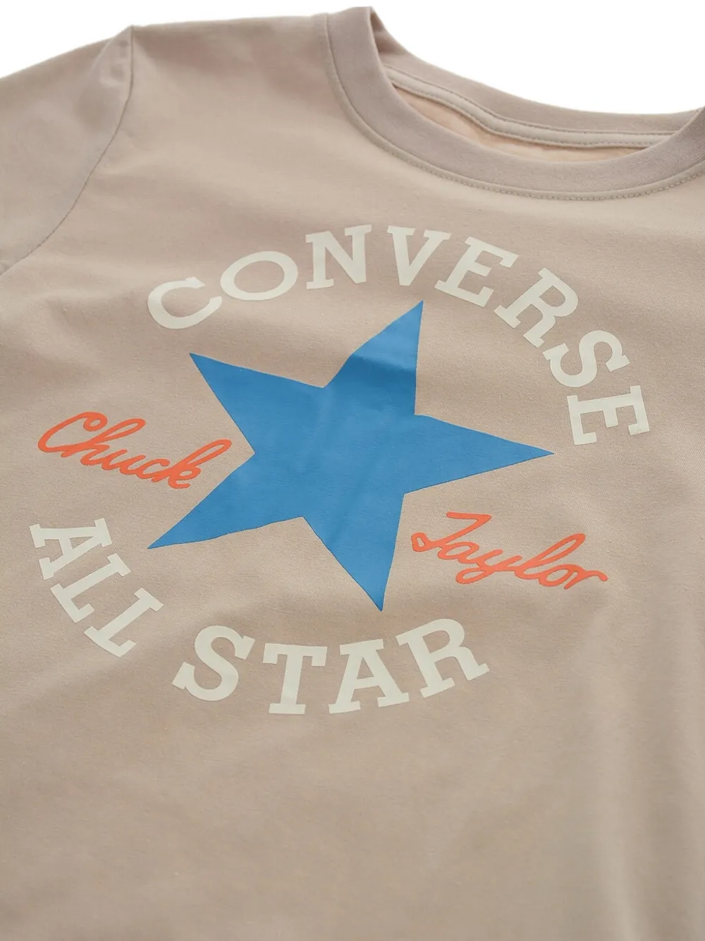 Converse Kids logo-print cotton T-shirt Beige