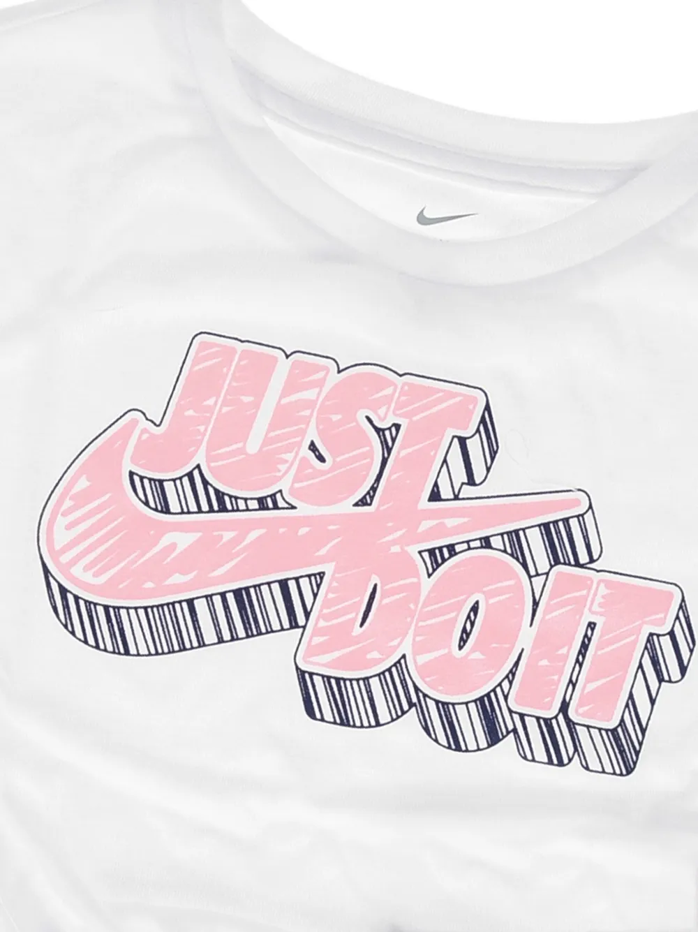 Nike Kids logo-print knotted T-shirt Wit