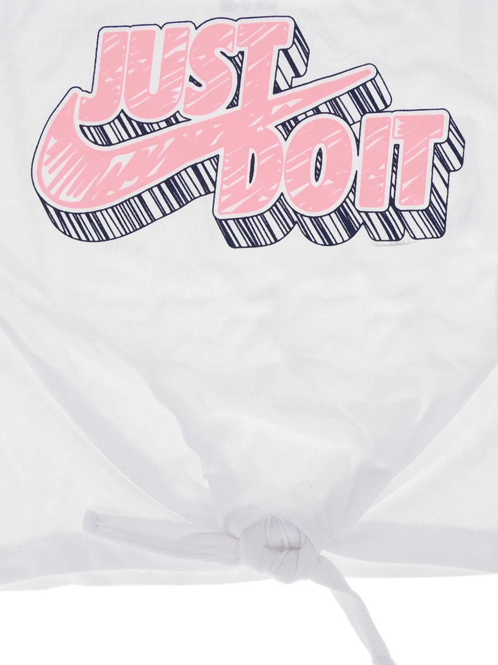 Nike Kids logo-print knotted T-shirt Wit