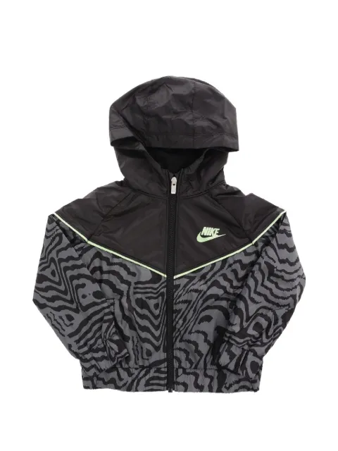 Nike Kids abstract-print lightweight hooded jacket