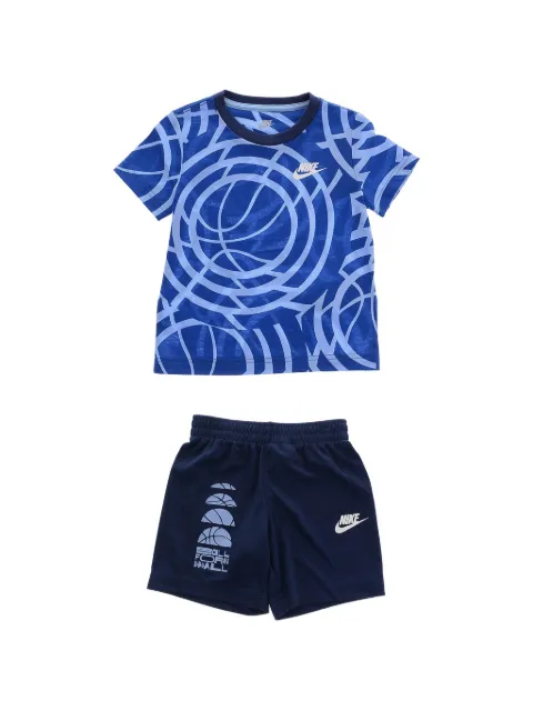 Nike Kids logo-print shorts set