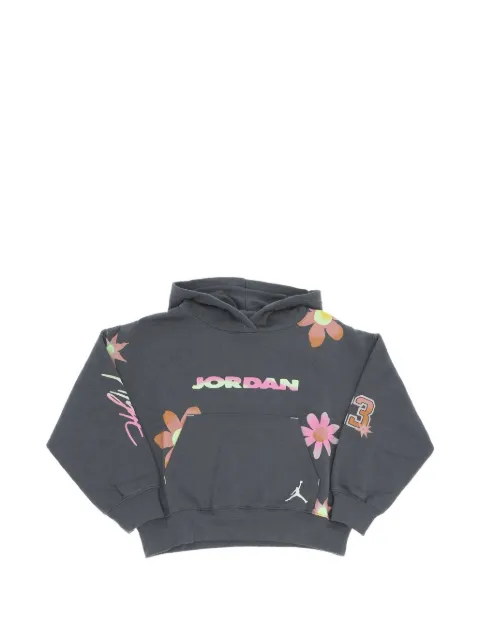 Nike Kids Deloris Air Jordan floral-print hoodie