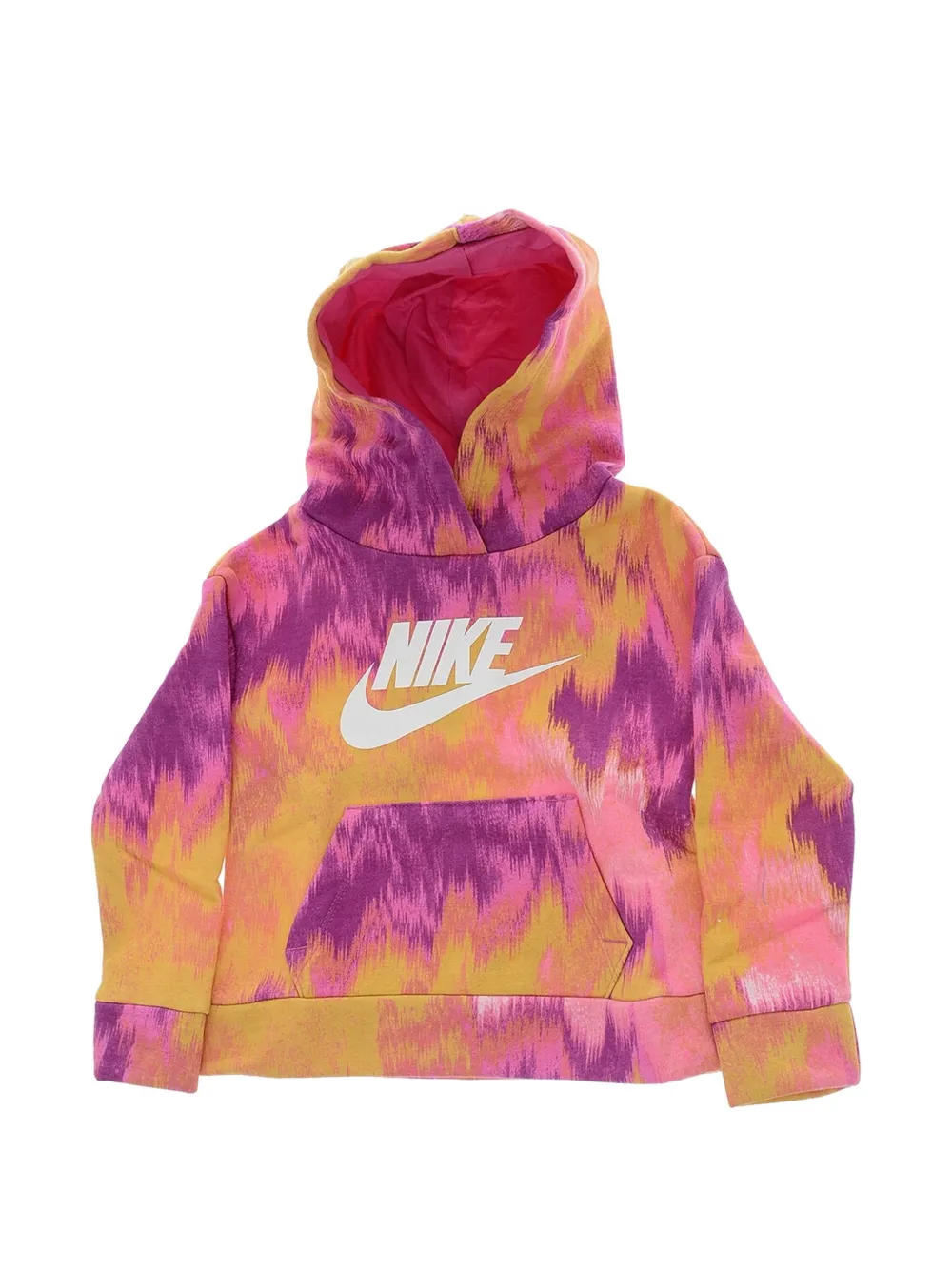 Nike Kids tie-dye logo-print hoodie Paars
