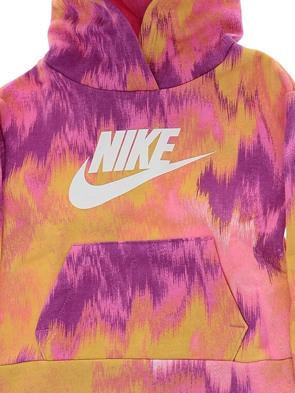 Nike Kids tie-dye logo-print hoodie Paars