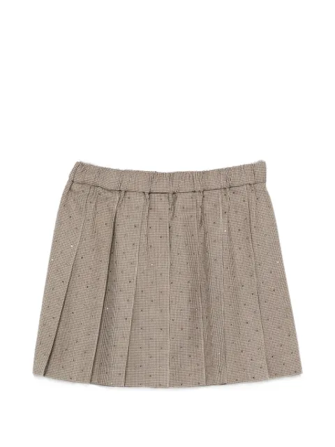 P.A.R.O.S.H. crystal-embellished pleated mini skirt