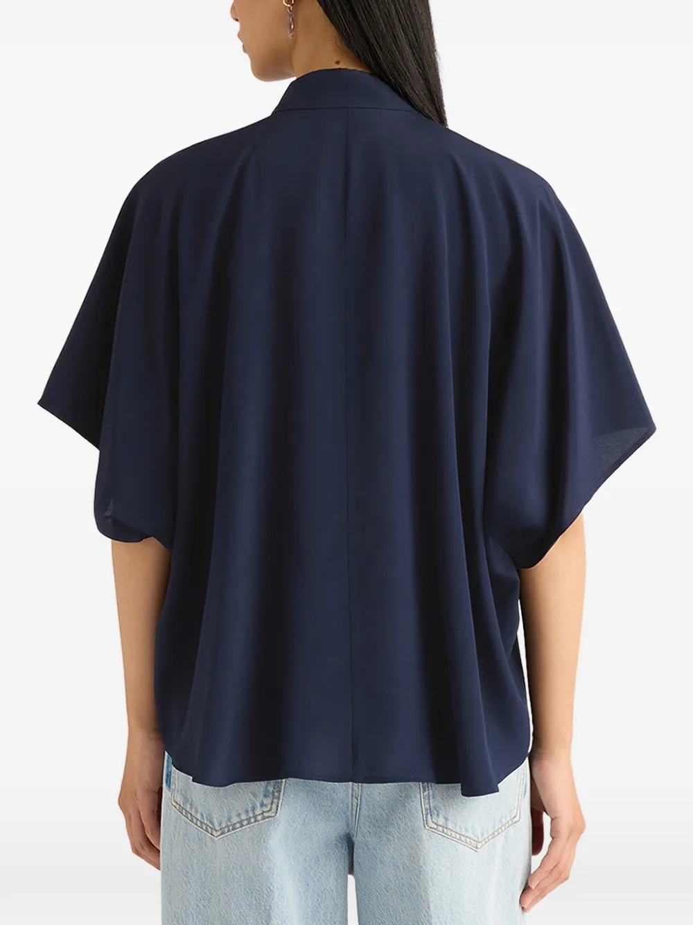 MOMONÌ Brooklyn crêpe blouse Blauw