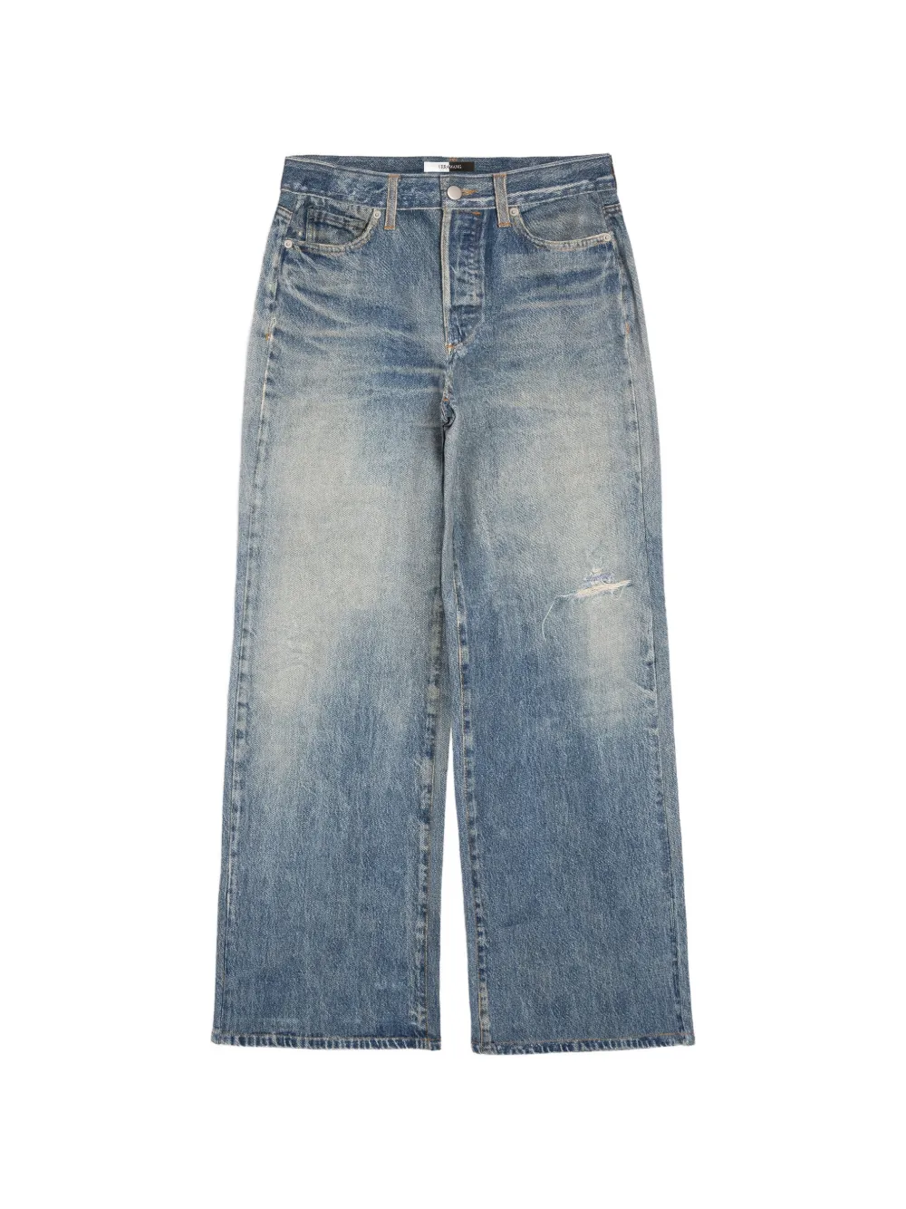 Vera Wang Saskia denim-illusion cotton trousers | Blue | Image 1