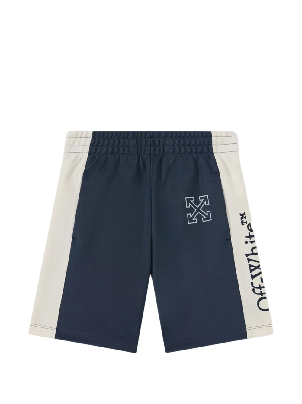 Off-White Kids Arrow side-stripe track shorts Blauw