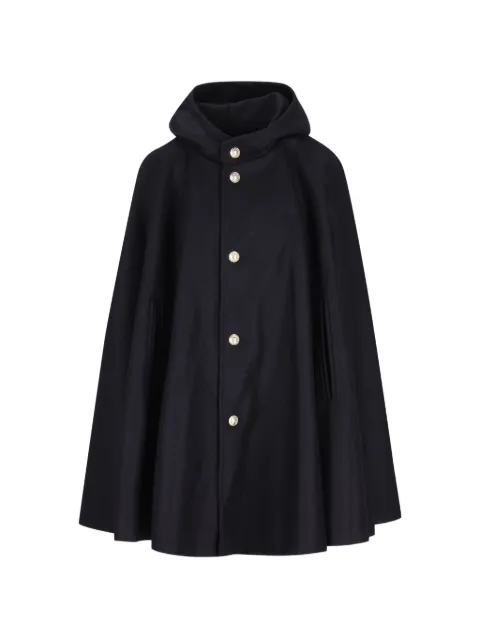Cini hooded button-up cape