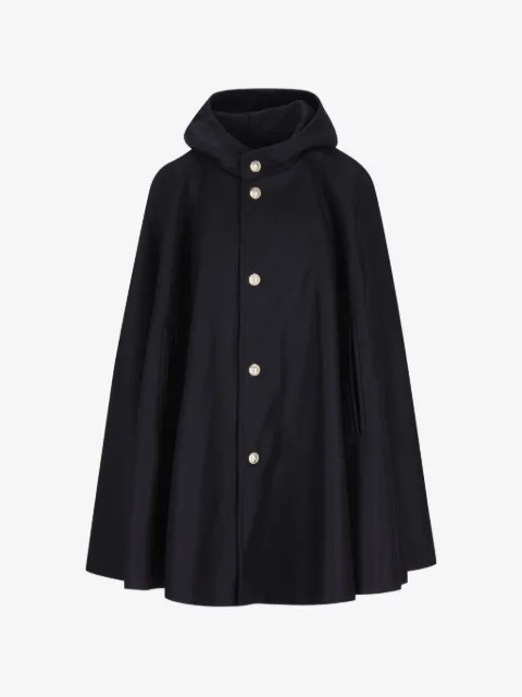 Cini hooded button-up cape