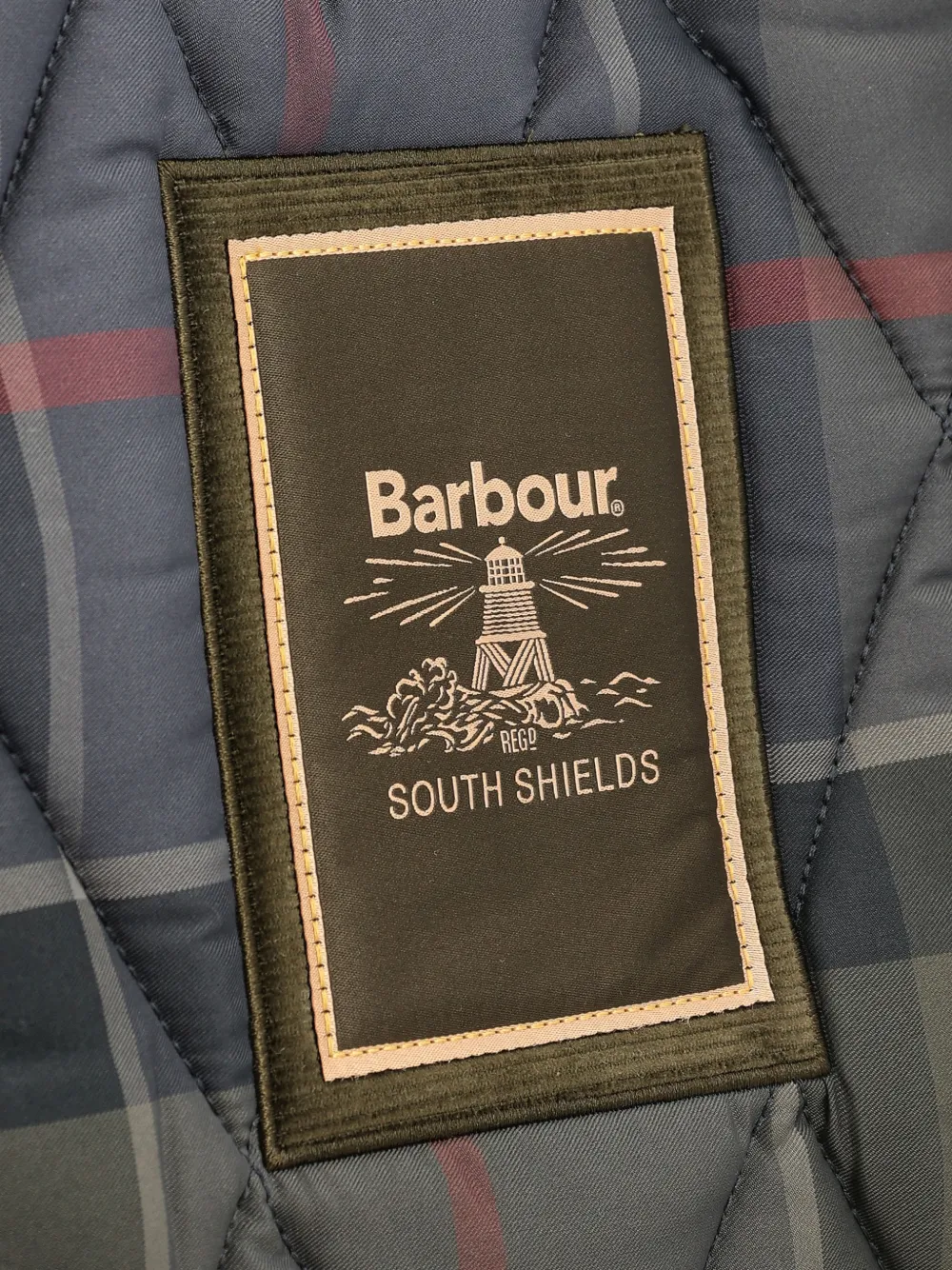 Barbour Arlene gewatteerde mini-shopper met tartan-ruit Groen