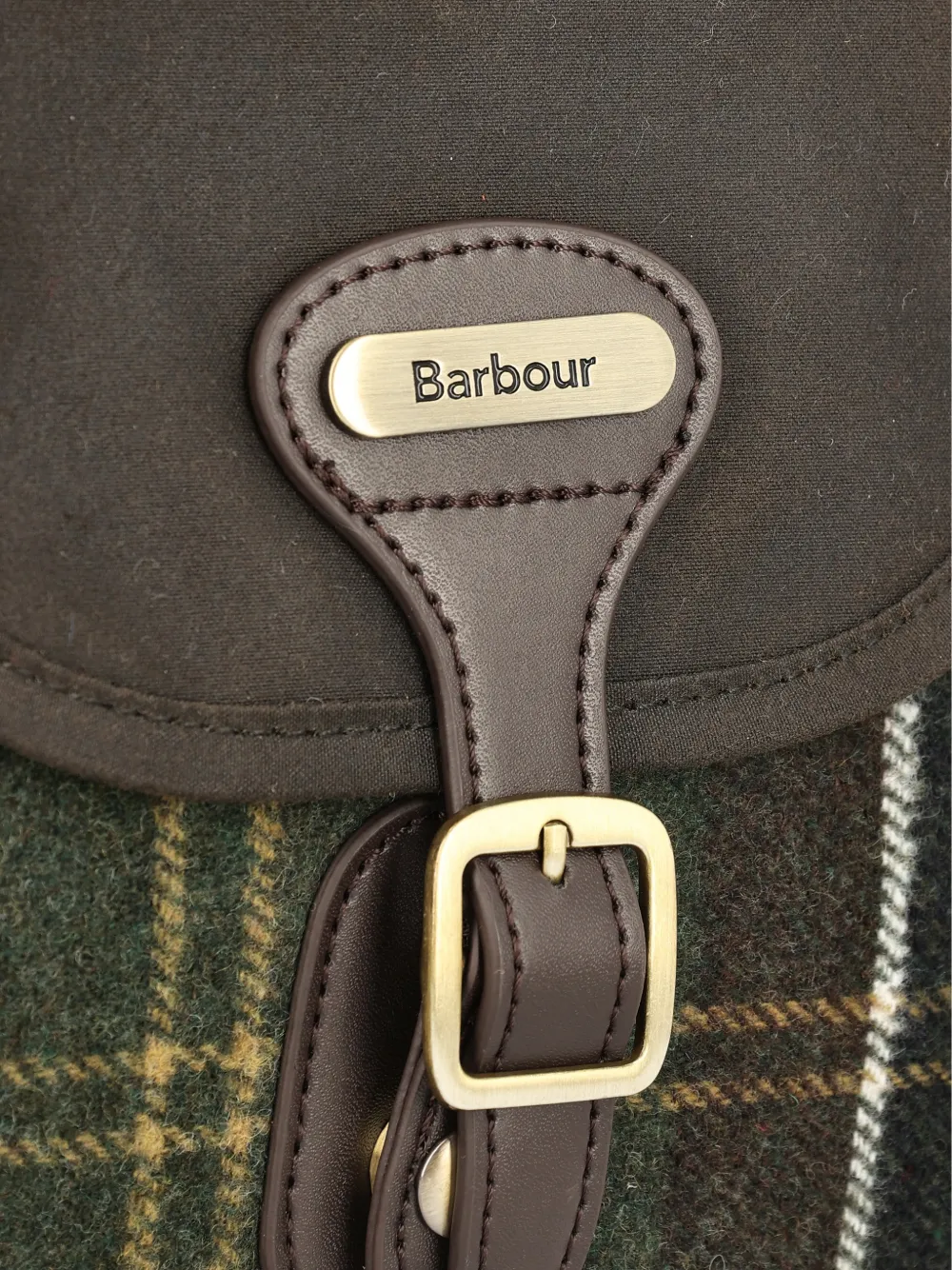 Barbour Tartan schoudertas met gespsluiting Bruin
