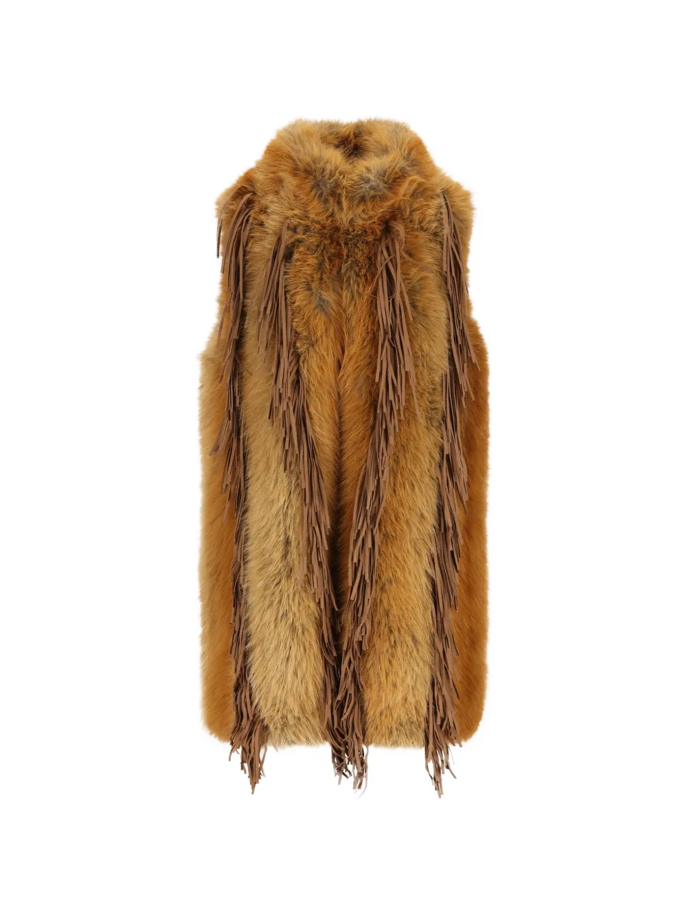 UNCOMMON fringe-detail faux-fur coat