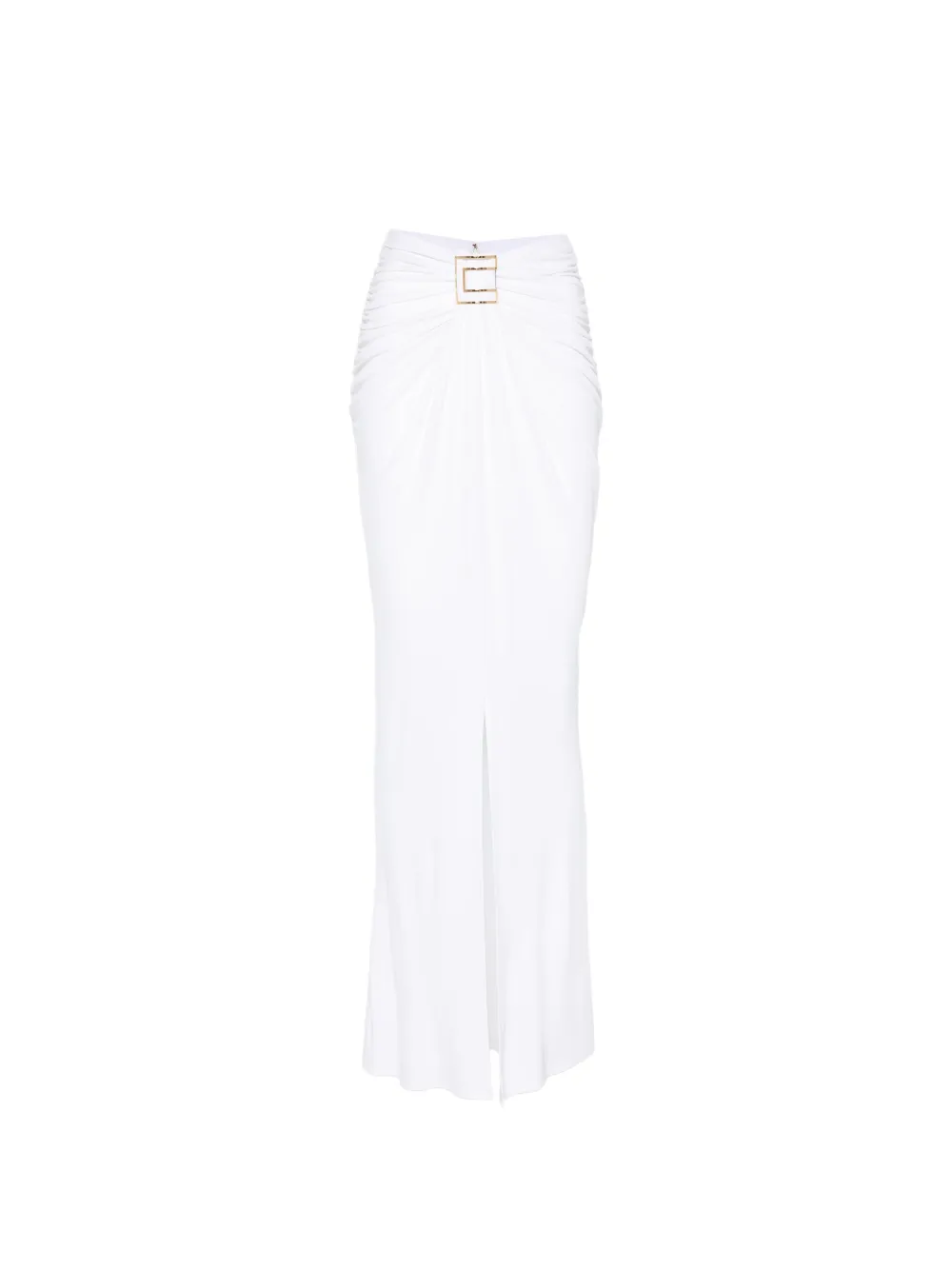 Elisabetta Franchi logo-plaque ruched maxi skirt