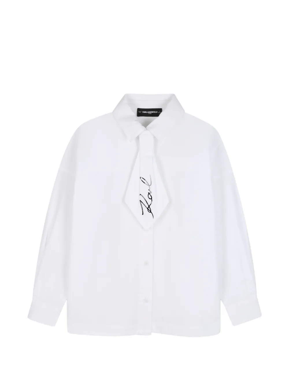 Karl Lagerfeld Kids logo-print tie-detail shirt - Weiß