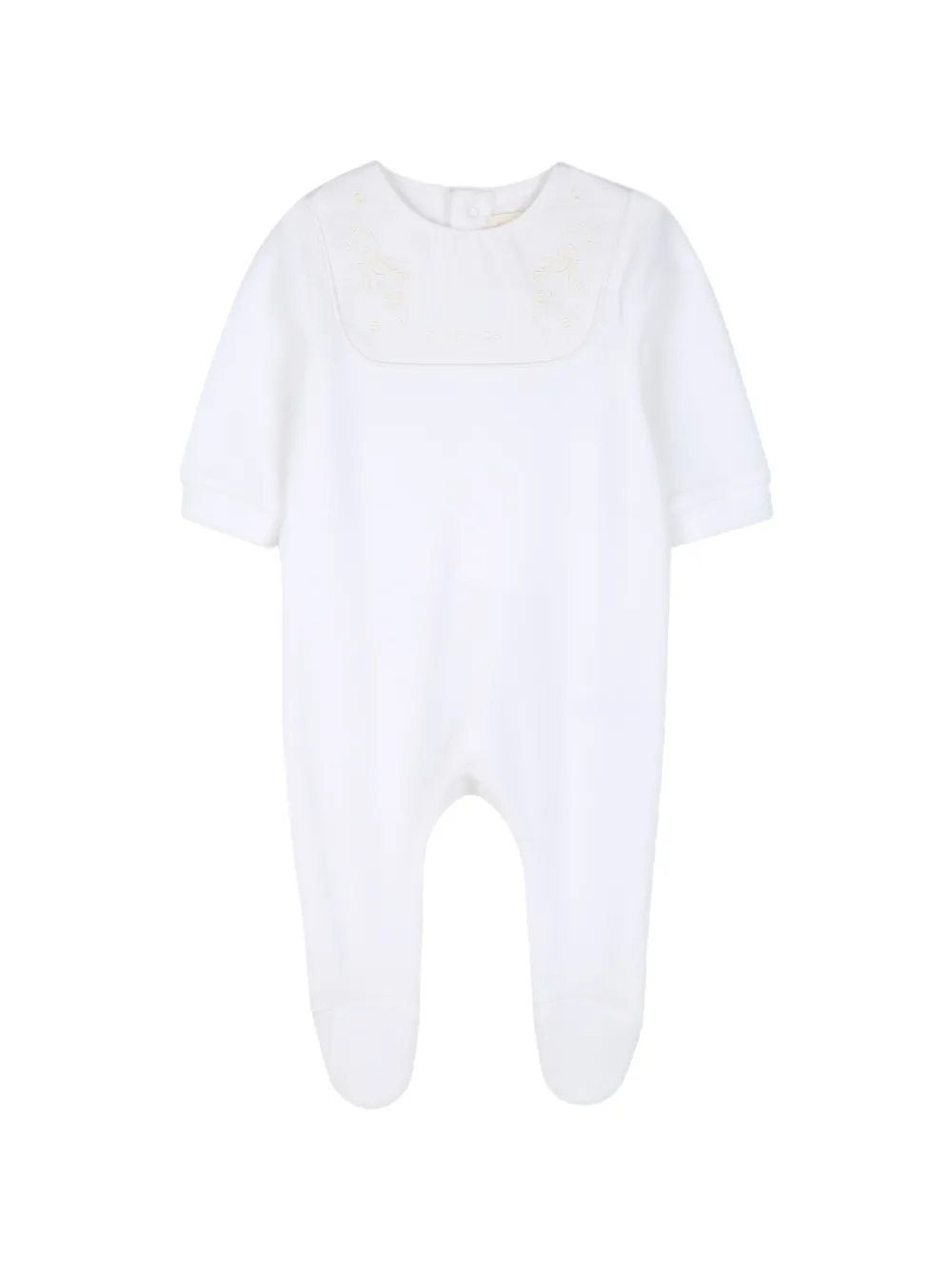 Givenchy Kids Set met geborduurd slabbetje en pyjama Wit