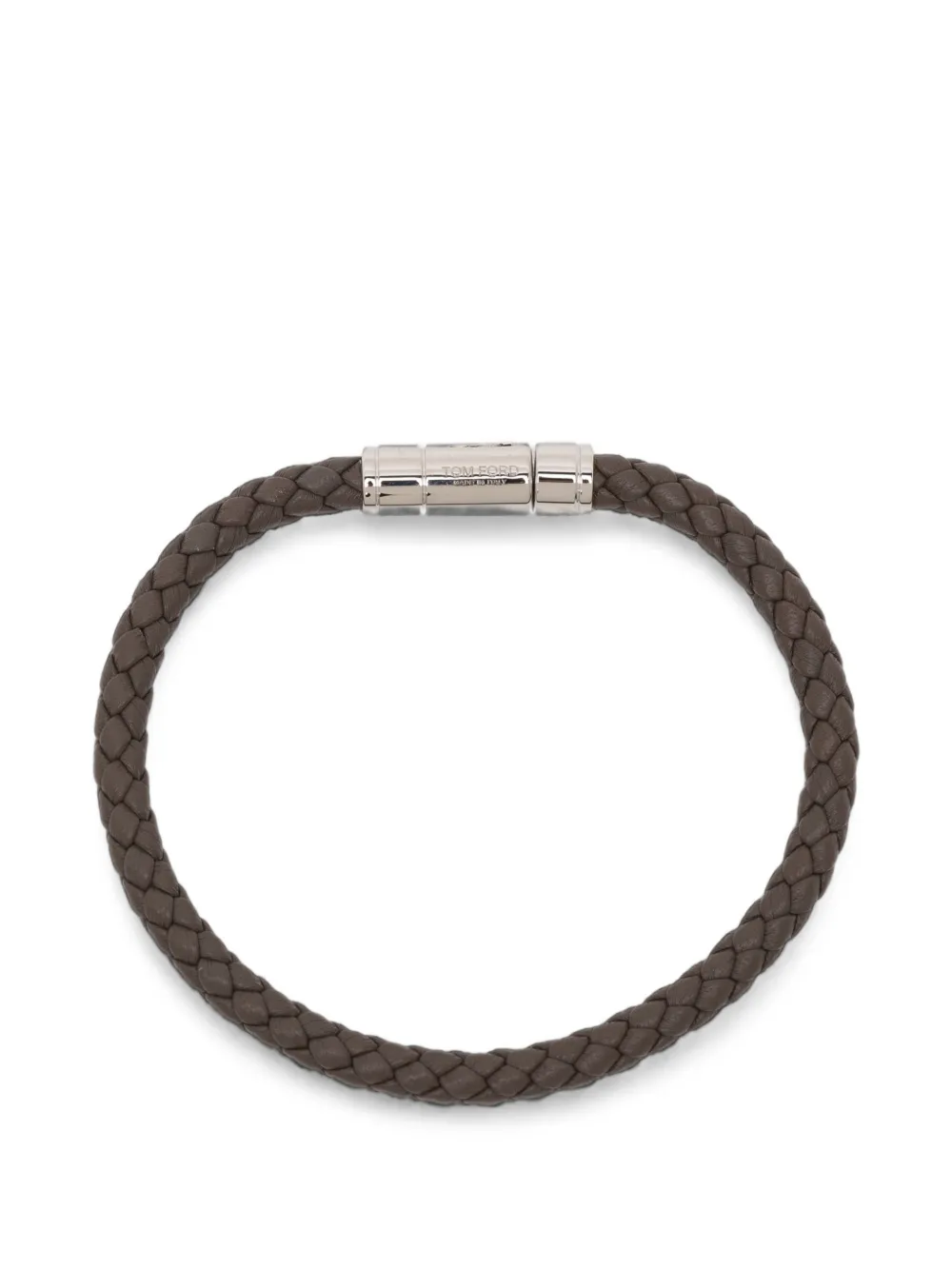 TOM FORD braided leather bracelet - Grigio