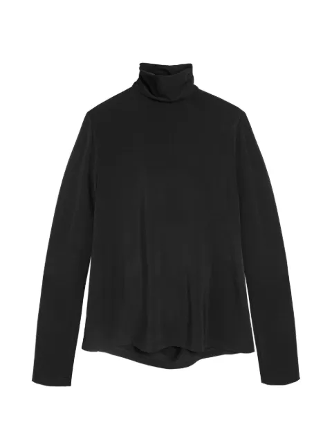 Vera Wang Violet draped backless long-sleeve top