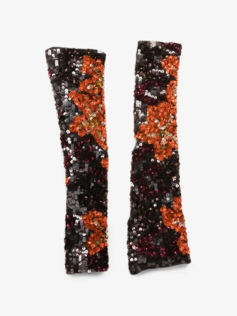 P.A.R.O.S.H. sequin-embellished floral-pattern gloves