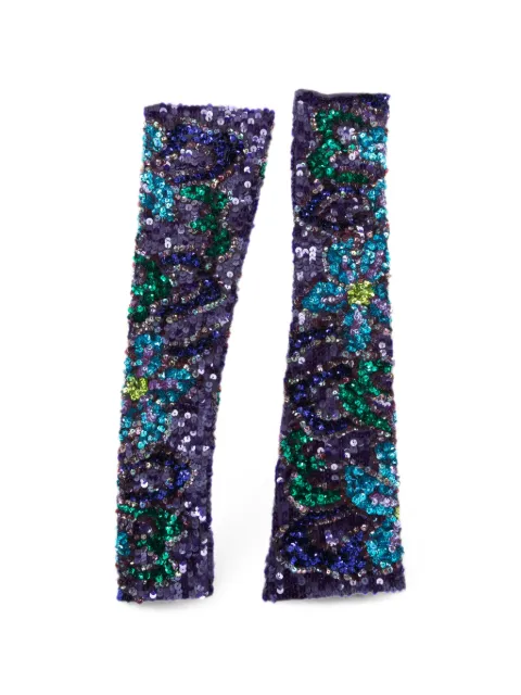 P.A.R.O.S.H. sequin-embellished floral-pattern gloves