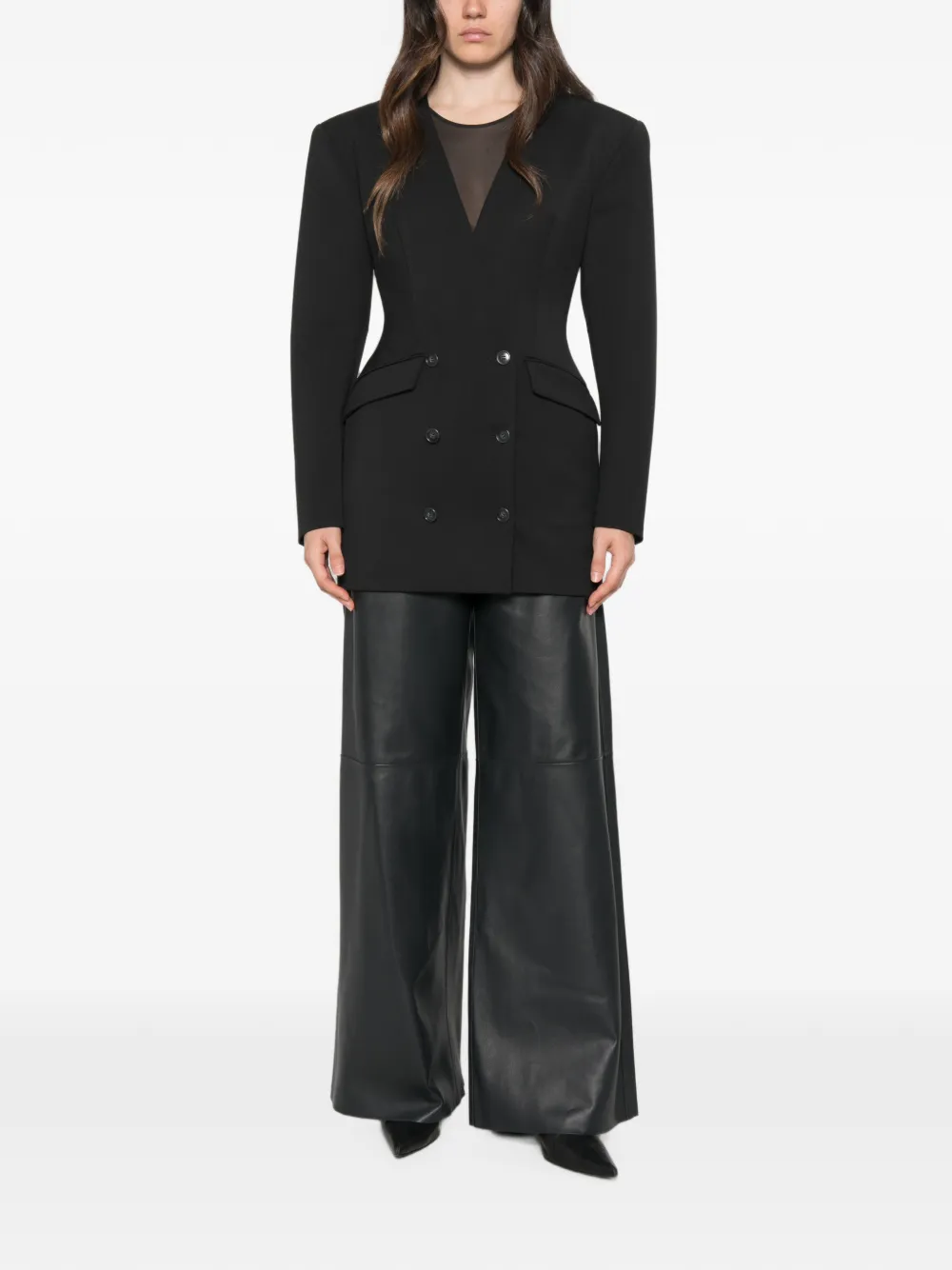 THE ANDAMANE Alexis blazer met dubbele rij knopen Zwart