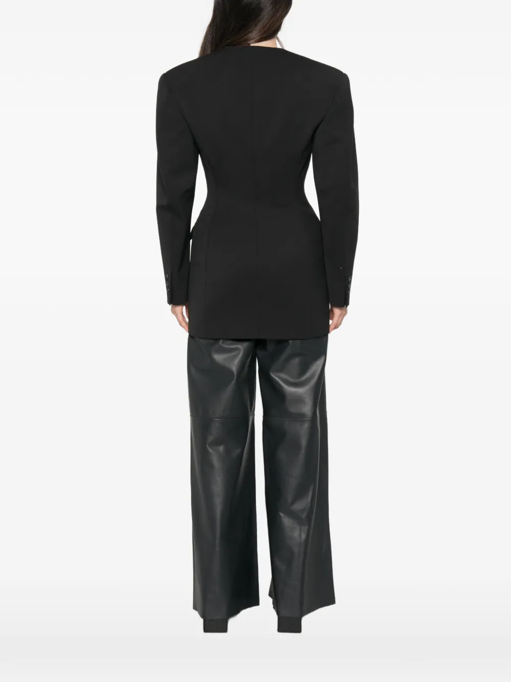 THE ANDAMANE Alexis blazer met dubbele rij knopen Zwart