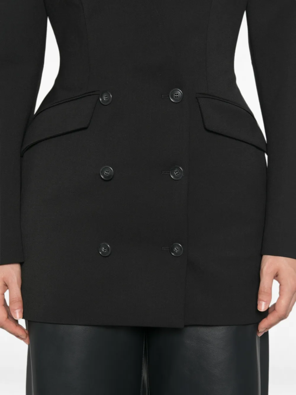THE ANDAMANE Alexis blazer met dubbele rij knopen Zwart